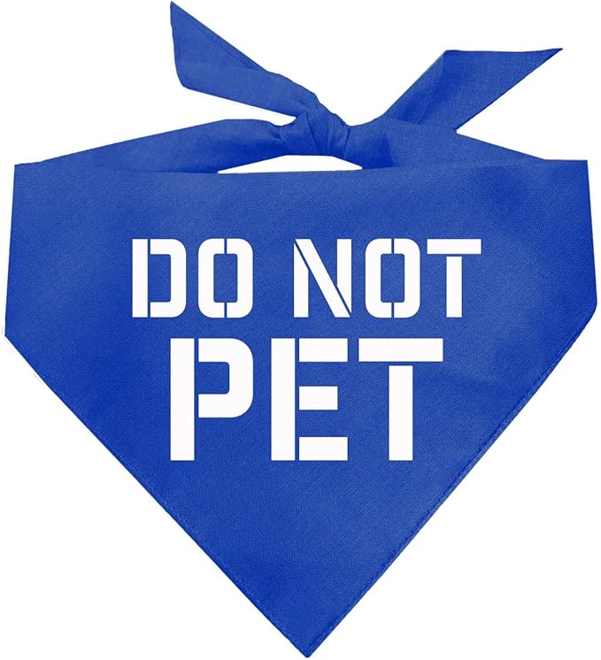 Do Not Pet Dog Bandana (Royal, OS 157)