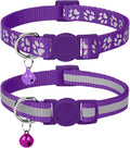 Taglory Kitten Collar Breakaway with Bell, 2 Pack Girl Boy Pet Kitten Collar Adjustable 6-8 Inch for 2-6 Months Cat, Purple