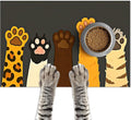 Cute Animal Paw Print Cat Food Mat Easy Clean Fast Dry Pet Feeding Mat for Pets Feeding Area Kitchen Floor Funning Pet Mat for Dog Food and Water Bowls 24" x 16"
