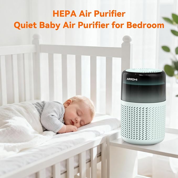 AIRROMI HEPA Air Purifier for Bedroom&Home,Pet Air Purifier for Home Pets,Removes Pet Odor,Cat Litter Smell,Dust,Smoke&Allergies,Quiet Room Air Purifier with Scents,360°Air Cleaner,A2005 Turquoise
