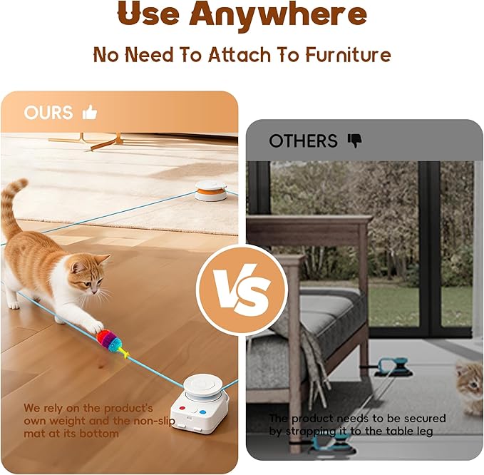 Interactive Cat Toy for Indoor Cats – Automatic Moving & Enrichment Toy for Indoor Cats/Kitten, Auto/Manual Control Cat Treadmill for Exercise & Mental Stimulation, Stimulating Chase Toys (H1K3)