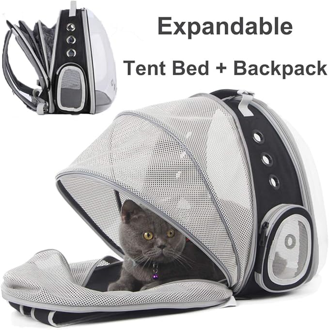 Cat Bubble Backpack with Fan, Fit up to 12 lbs, Space Capsule Astronaut Clear Window Pet Travel Carrier Backpack for Cat and Small Puppy