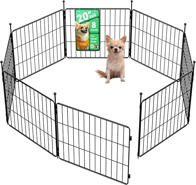 FXW MiniPaws Unleashed Dog Playpen, Expandable & Portable Design for Yard, RV Camping and Indoor Use, for Puppies and Small Dogs, 20-inch 8 Panels