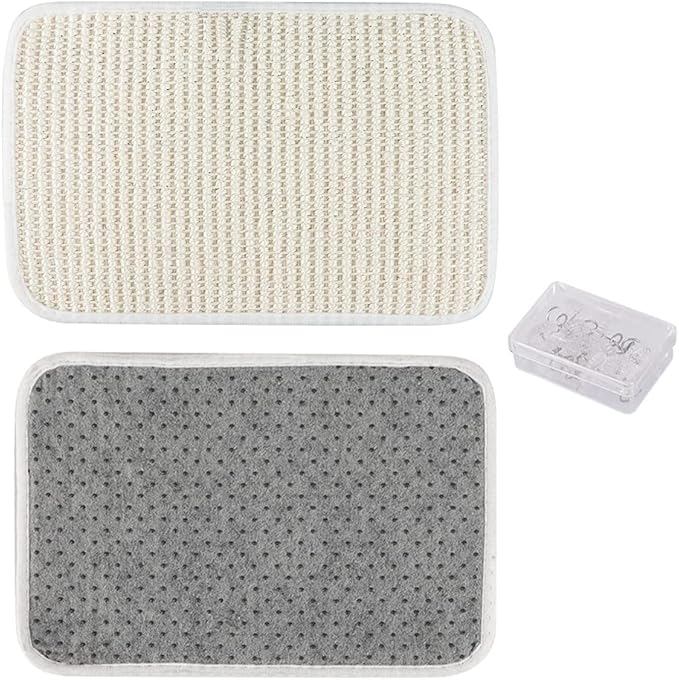 2PCS Cat Scratcher Mat Sofa Protector Natural Sisal Cat Scratching Mat Cat Scratch Couch Bed Corner Cover Heavy Duty Couch Guard Easy Installation Scratch Pad Grinding Claws(Beige Small)