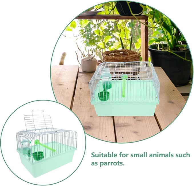 BESPORTBLE Portable Bird Travel Carrier Cage with Perch Food Box Waterer Transparent Bird Parrot Carrier Hamster cage