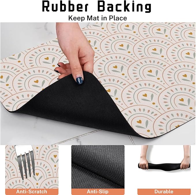Absorbent Pet Dog Bowl Mat for Food and Water, Pet Cat Food Feeding Mat with Non Slip Rubber Backing, Dog Food Mats for Floors Waterproof, 16"x24"