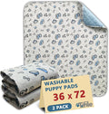 Washable Pee Pads for Dogs, 2 Pack Reusable Puppy Pads, Absorbent Whelping Pads with Bone Print, Non-Slip Waterproof Pet Training Pads for Couch, Crate, Potty Training - 36x72in