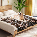 Dog Blanket, Soft Fleece Dog Blankets for Medium Large Dogs, Fluffy Flannel Pet Cat Puppy Blanket Cover for Bed Couch, Cute Paw Print Throw Blanket for Dogs, Brown, 60"X50"