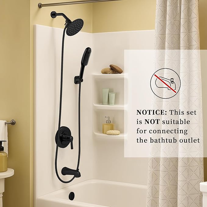 G-Promise 3 Mode Dog Shower Attachment with Pause Mode, Dog shower Sprayer with 86 Inches Stainless Steel Hose, Metal Diverter, Adhesive Holder, for Fast and Easy Dog Bathing and Cleaning(Matte Black)