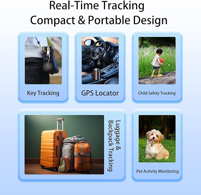 GPS Tracker for Dogs, Smart Collar with Real-Time Location - Pet Location Tracker with Holder, No Monthly Fee/No SIM Card, Works with iOS Find My, Ultra-Slim, IP68 Waterproof, 12-Month Working Time