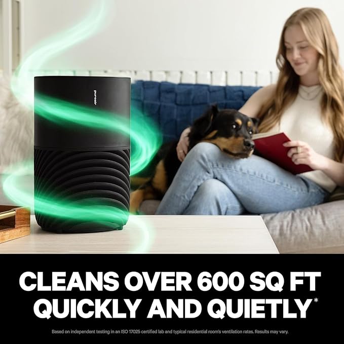 PuroAir 130i HEPA Air Purifiers for Home Pets - Covers Up To 600 Sq Ft - Filters Up To 99.9% of Pollutants, Smoke, Pollen, Dust - Quiet HEPA Air Filter - Air Purifiers for Bedroom