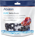 Aqueon PURE Betta Beads, Water Care for Unfiltered Aquariums, Maintains Clear Water and Helps Breakdown Organic Sludge, Black & White