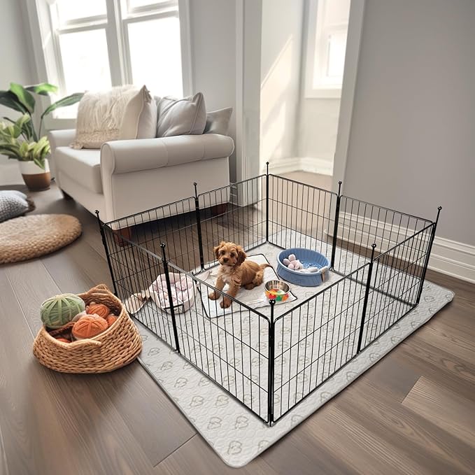 FXW MiniPaws Unleashed Dog Playpen, Expandable & Portable Design for Yard, RV Camping and Indoor Use, for Puppies and Small Dogs, 20-inch 8 Panels