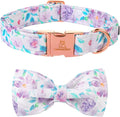 Lionheart glory Purple Dog Collar, Adjustable Dog Collar with Bowtie, Pet Gift Collar for Dog Soft Bowtie Dog Collars for Large Dogs