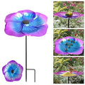 Bee Watering Station 1 Pack - Bird Bath Butterfly Cups with Flower Design, Weather-Resistant Metal Stakes Outdoor Garden Yard Decor(Purple-A)