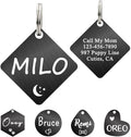 Ultra Joys Dog ID Tag, Custom Dog Tag Personalized Cat Tag, Pet ID Tag, Brushed Stainless Steel Diamond Dog Tag Black Medium