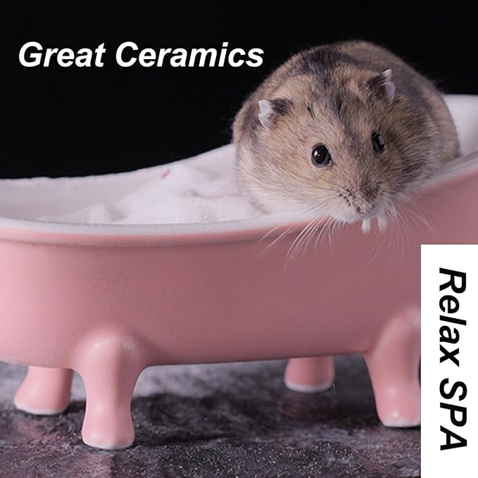 Summer Hamster Ceramic Bed Bathtub, Small Animal Ice Accessories Cage Hideout Toys，Bird Relax Habitat House, Sleep Pad Nest or Hamster, Food Bowl for Guinea Pigs/Squirrel/Chinchilla