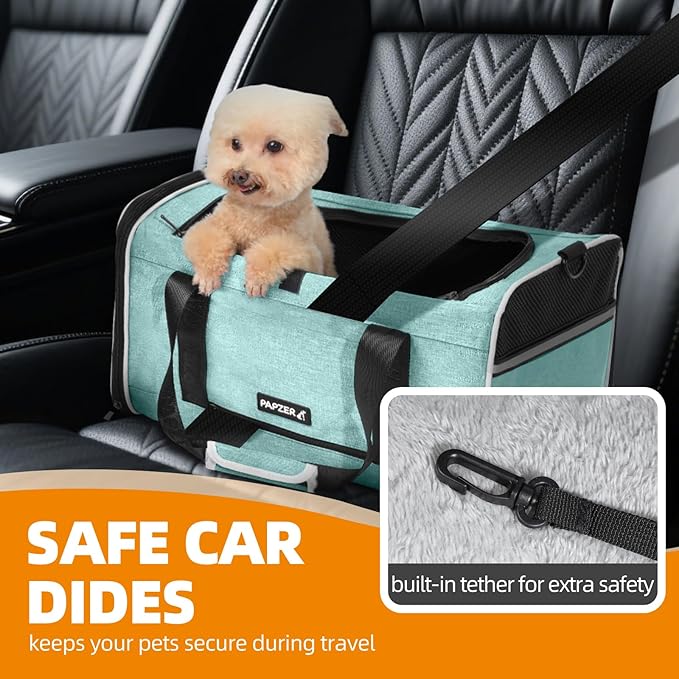 Top Loading Medium Pet Carrier with Privacy Window for Anxiety Cat, Soft-Sided Small Kitten Travel Crate Vet Friendly, Little Dog Bunny Kennel Carry Bag Suitcase, 18x11x11 Teal