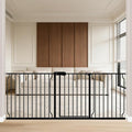 WAOWAO Baby Gate 76.38-81.10" Extra Wide Pressure Mounted Walk Through Swing Auto Close Safety Black Metal Toddler Kids Child Dog Pet Puppy for Stairs,Doorways,Kitchen