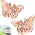 2Pcs Bird Bath Copper Disk, 0.6mm Reinforced 99.9% Pure Copper Cleaning Disk for Physical Clean Water, All-Season Use Cleaner for Outdoor Birdbaths Bowl Garden Fountain (Butterfly)