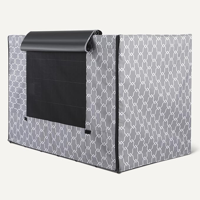 Amazon Basics Dog Cage Cover for 42-inch Wire Crates, Heavy-Duty with Zippered Panels
