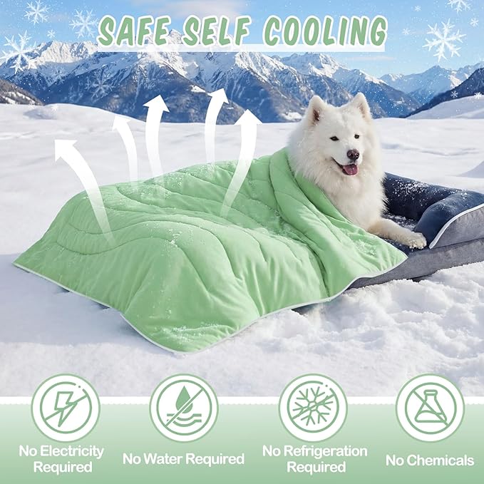 2 Pack Cooling Dog Blankets with Storage Bag Self Cooling Dog Blankets Washable Pet Cold Mats 59 x 47 Inch Portable Cat Pads for Summer Hot Weather Pet Puppies Supplies