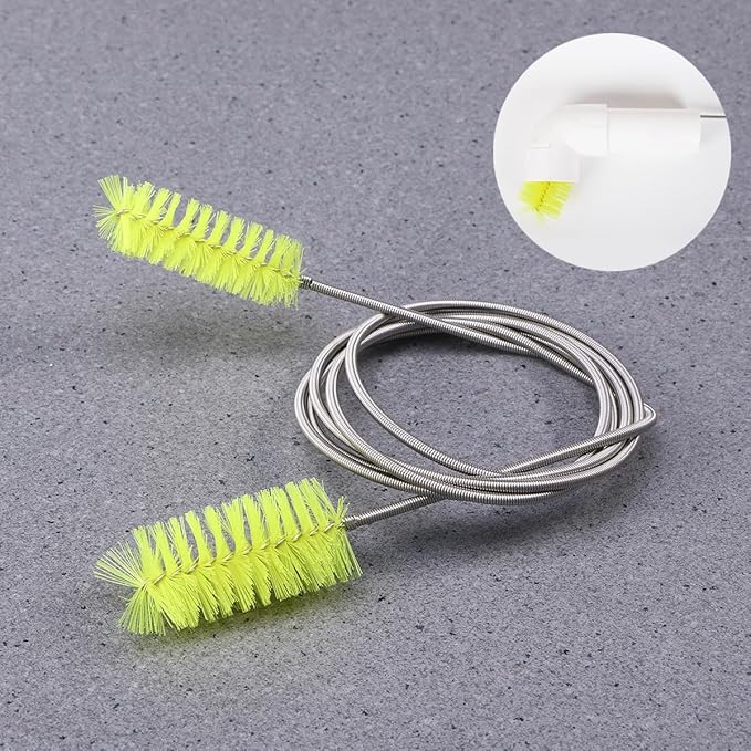 UEETEK Stainless Flexible Cleaning Brush Double Ended Canister Filter Tube Hose Pipe Clean for Fish Tank Aquarium (Yellow)