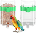CLPOAWC Bird Water Dispenser, Bird Cage Feeder, Parakeet Cage Accessories, 2 Pcs Automatic Bird Water Feeder for Budgies Cockatiel Lovebird Canary Finch, clear