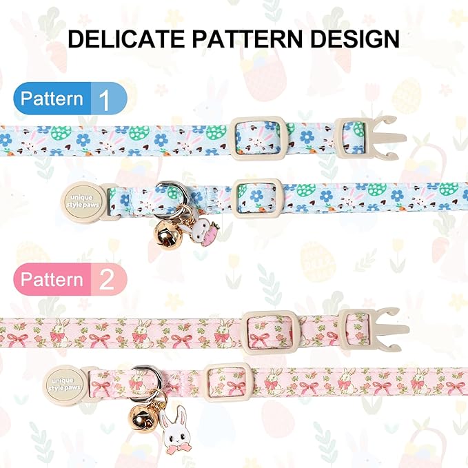 Unique Style Paws Easter Cat Collar,Easter Day Cat Collars,Blue Kitten Collar Breakaway Buckle,Adjustable Soft Cotton Puppy Collar,Ideal Gift for Boy Girl Cats