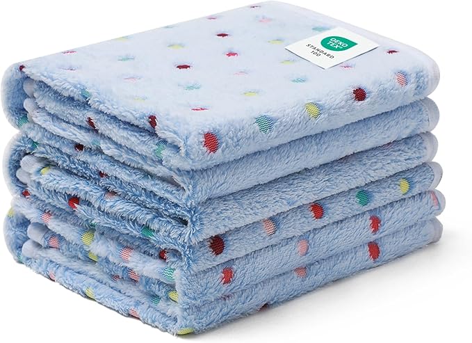 Luciphia 1 Pack 3 Blankets Super Soft Cute Dot Pattern Pet Blanket Flannel Throw for Dog Puppy Cat Large(41x31), Blue