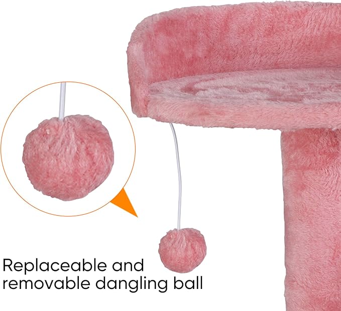 Nova Microdermabrasion 54 in Cat Tree Tower for Indoor Cats Multi-Level Cat Condo Cat Bed Furniture with Scratching Post Kittens Activity Center (Pink)