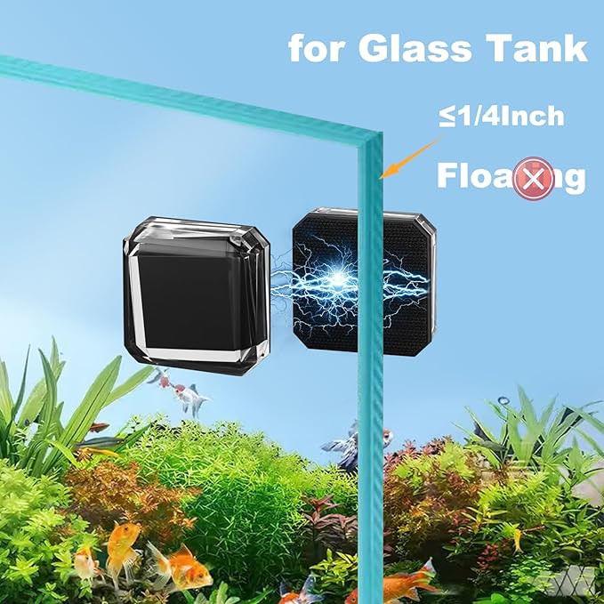 Carefree Fish Aquarium Small Super Magentic Cleaner Fish Tank Algae Scraper Fish Bowl Magnet Brush for Glass Tank No Floating