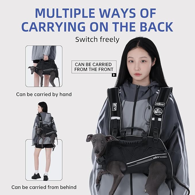 Dog Lift Harness for Small Dogs,Dog Backpack Carrier,Adjustable Padded Breathable Straps for Dogs, Disabled, Joint Injuries, Arthritis,M(8.5-17.5LBS)
