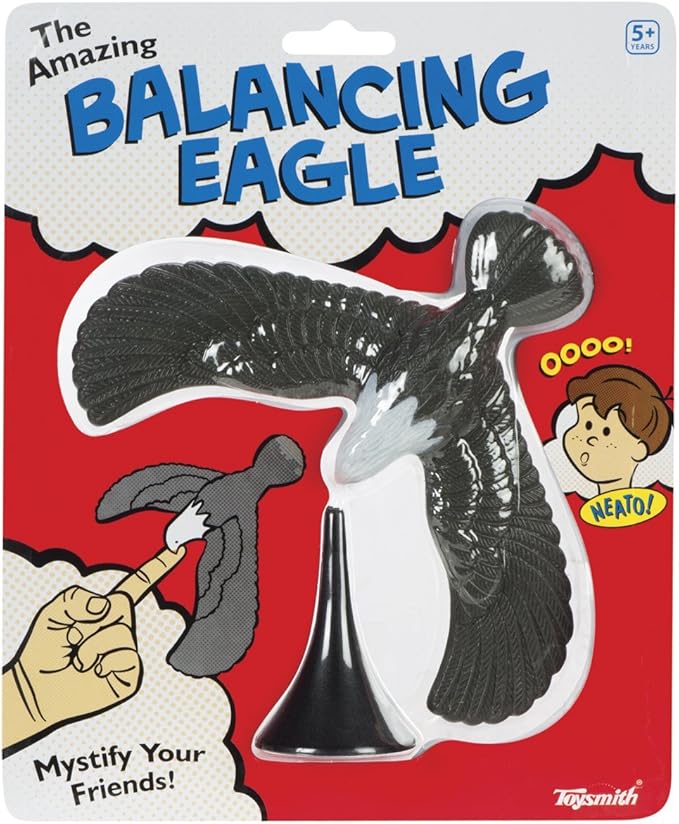 Toysmith Magic Party Trick Balancing Eagle Bird Toy (7-Inch), For Boys & Girls Ages 5+