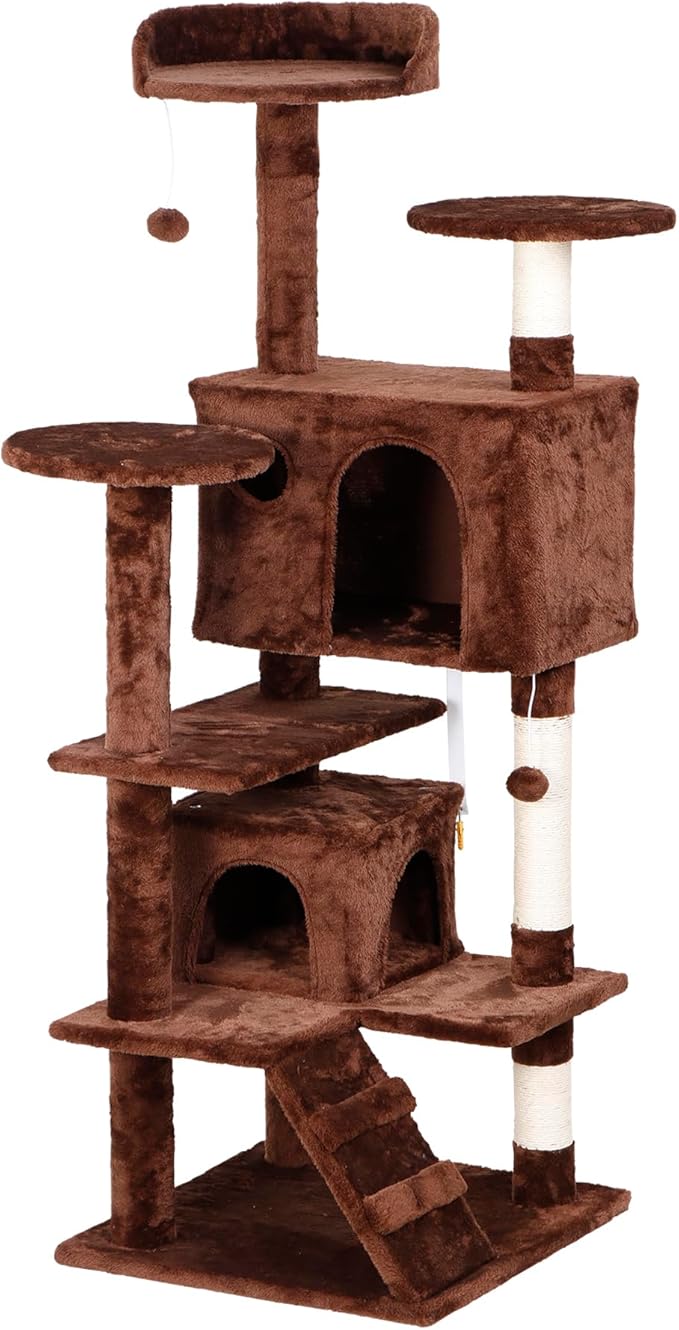 Nova Microdermabrasion 54 in Cat Tree Tower for Indoor Cats Multi-Level Cat Condo Cat Bed Furniture with Scratching Post Kittens Activity Center