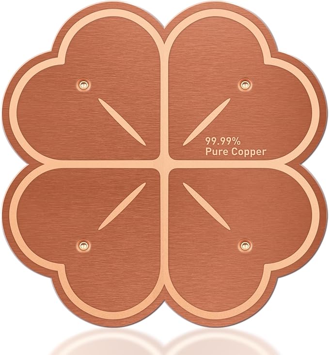 Bird Bath Copper Disk,Four-Point Support Design 99.99% Pure Copper Cleaning Disk 1 mm Thick Universal fit for Outdoor Bird Baths, Physical Safe Providing Clean Water for Bird Bowls All-Season