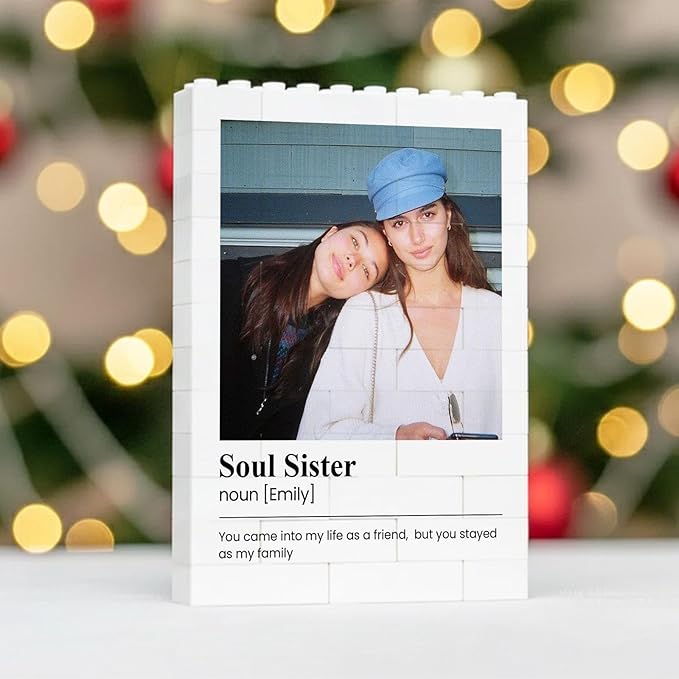 NAZENTI Custom Photo Building Block Gift For Her For Best Friends, Personalised Best Friend Photo Gift for Besties, Birthday Present For Her, Friendship Keepsake Building Block for Valentine