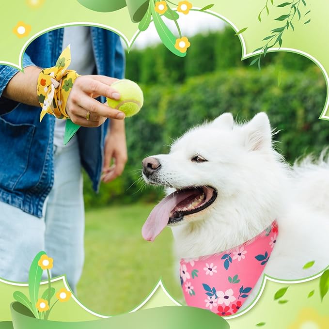 200 Pcs Spring Dog Bandanas Bulk Floral Dog Bandanas for Dogs Triangle Kerchief Bibs Scarf Set for Pet Costume Photo Props Accessories Pet Shops Adoption Events, 25 Styles(25.6 x 17.7 x 17.7)