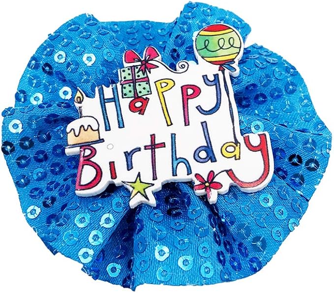 PET SHOW Blue Crown Dog Birthday Party Hat with Bandana and Collar Bows Charms Costume Set Reusable Birthday Party Headband Puppies Cat Kitten Hats with 0-9 Figures Charms Grooming Accessories