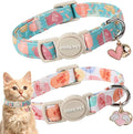 ARING PET 2 Pack Valentine's Day Cat Collars-Cute Heart Cat Collar Breakaway with Bell&Pendant, Adjustable Valentine Kitten Collars with Safety Buckle for Girl and Boy Cats