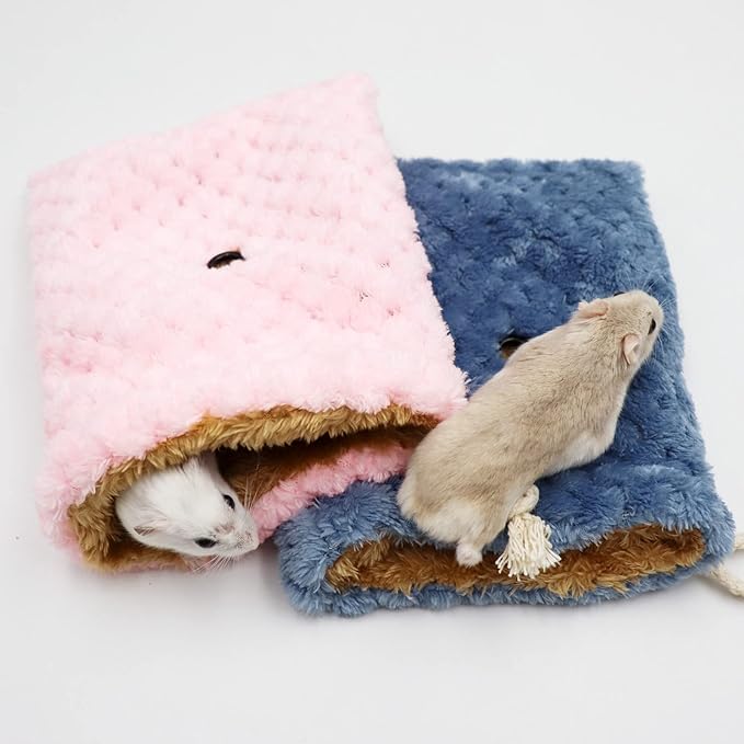 Sugar Glider Bonding Pouch Carrier Bag, Small Animals Sleeping Pouch Bag with Breathable Vent and Drawstring, Portable Travel Bag for Sugar Glider Rat Squirrel Guinea Pig Birds Parrot (Blue)