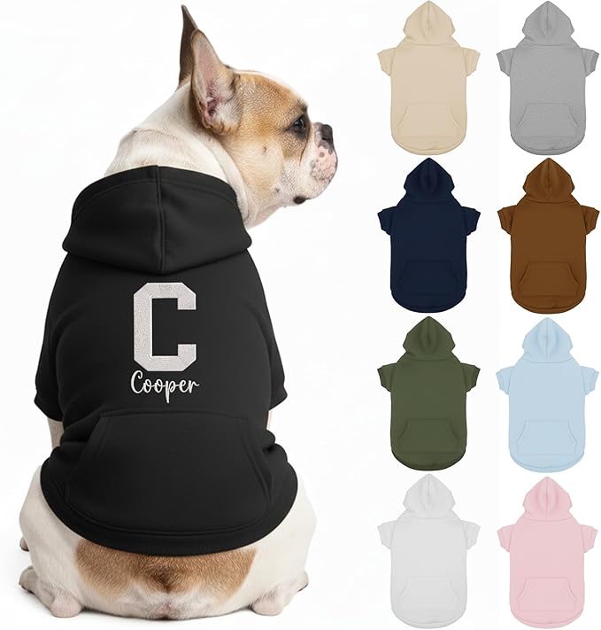 Personalized Dog Hoodie, Custom Embroidered Name Pet Hoodie, Warm Winter Outfit for Dogs, Pet Clothes, Gift for Dog Lovers 4