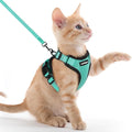 rabbitgoo Cat Harness and Leash for Walking, Escape Proof Soft Adjustable Vest Harnesses for Cats, Easy Control Breathable Reflective Strips Jacket, Emerald, XXS