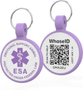 ESA Dog Tag, QR Code Dog Tag, Modifiable Free Pet Online Profile, Scannable QR Code, Scan QR Send Instant Location Alert Email, Silicone Lightweight ID Tag for Dog and Cat (Purple, Regular)