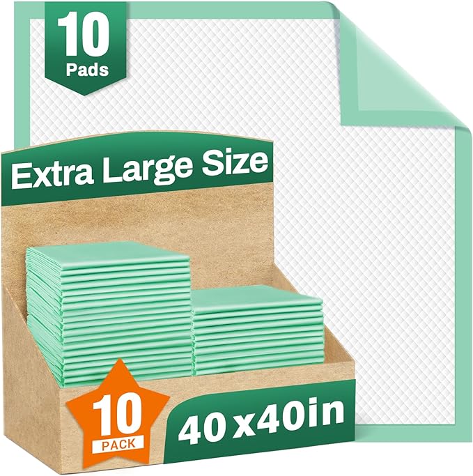 Disposable Bed Pads 40"X40" Extra Large Pee Pads for Incontinence 140 Gram Heavy Duty Super Absorbent Underpads Waterproof Chucks Pads for Adults, Elderly or Pets [100x100CM, 10pcs]