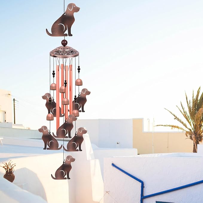 Outdoor Dog Wind Chimes, Gifts for Mom & Grandma & Family, Music Wind Catcher, Mobile Wind Bells, Memorial WindChimes, Blessing Windchime for Garden/Home/Balcony/Lawn/Yard/Indoor/Outside Decoration