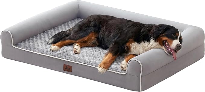 Large Dog Beds Large Sized Dogs 45x35x7 Inch, Orthopedic XXL XL Dog Bed for Medium Size Dogs, Big Waterproof Couch Sofa with Removable Washable Cover for Pet, Light Grey