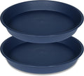 2 Pack of 14 inch Plant Saucers Bird Bath Bow Round, Plastic Plant Saucer Tray for Pots, White Planters for Indoor Plants, Plant Trays for Planter 12-15" (14", Blue)