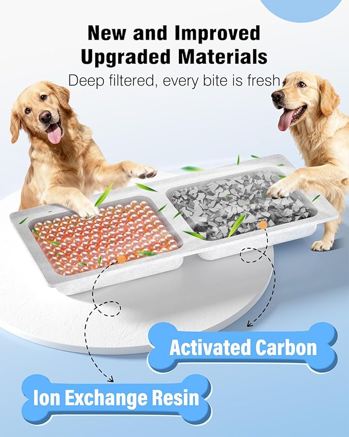 3.4Gal Dog Water Fountain for Large Dogs, 13L Stainless Steel Large Pet Fountain with Deeper & Wider Drinking Area, Automatic Dog Water Bowl Dispenser with Water Window & LED (Filters)