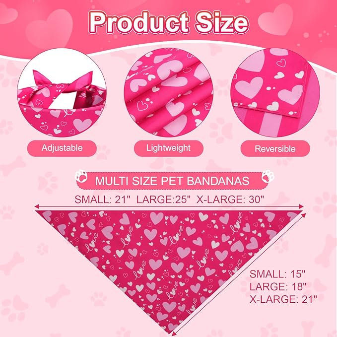 Valentines Dog Bandana St Patricks Day and Easter Dog Bandana Small 3PCS, Colorful Scarf for Boy and Girl, Triangle Reversible Bibs.